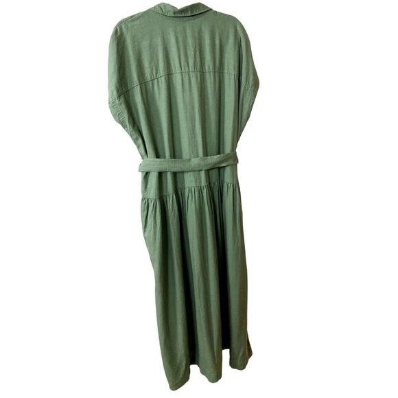 Universal Thread Olive Green Dolman Sleeve Belted Dress -  Sz. Large (NWT) - Picture 2 of 7